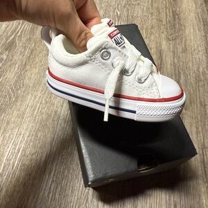 Converse Kids White and Red Sneakers